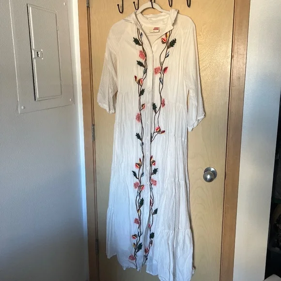 Anthropologie | Dresses | Anthropologie Samant Chauhan Embroidered Maxi 8 |  Poshmark